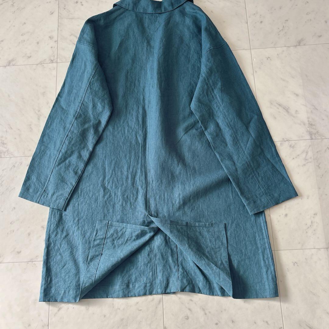美品 中川政七商店 リネン 100% ワークコート ゆったり 限定色 ナチュラル
