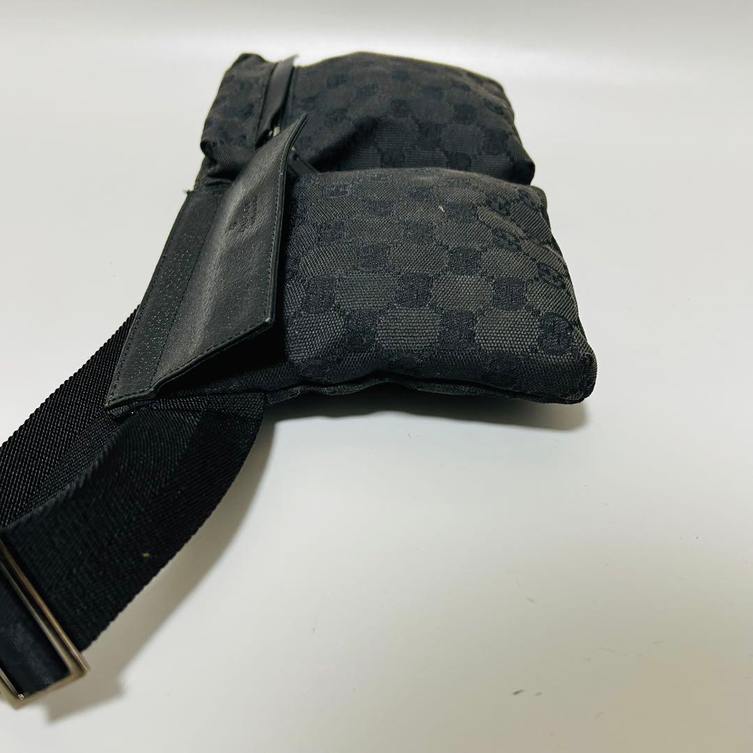 GUCCIグッチ GGキャンバス レザー ボディバッグ ウエストポーチ