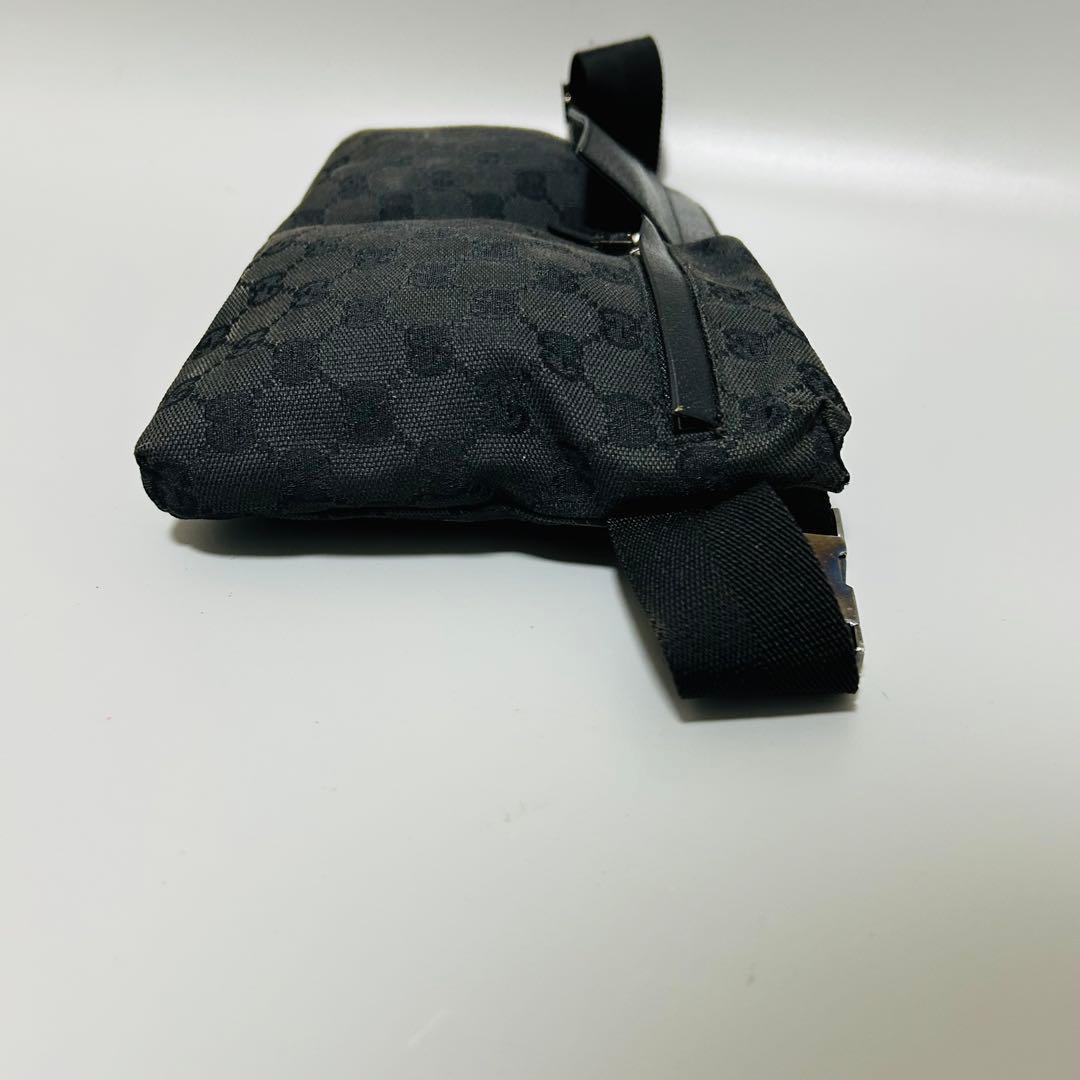 GUCCIグッチ GGキャンバス レザー ボディバッグ ウエストポーチ
