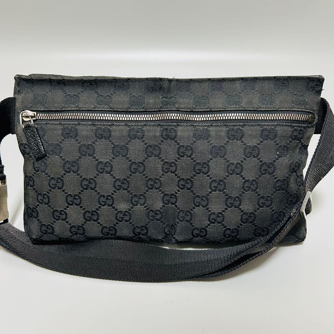 GUCCIグッチ GGキャンバス レザー ボディバッグ ウエストポーチ