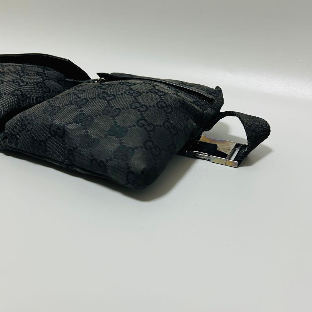GUCCIグッチ GGキャンバス レザー ボディバッグ ウエストポーチ
