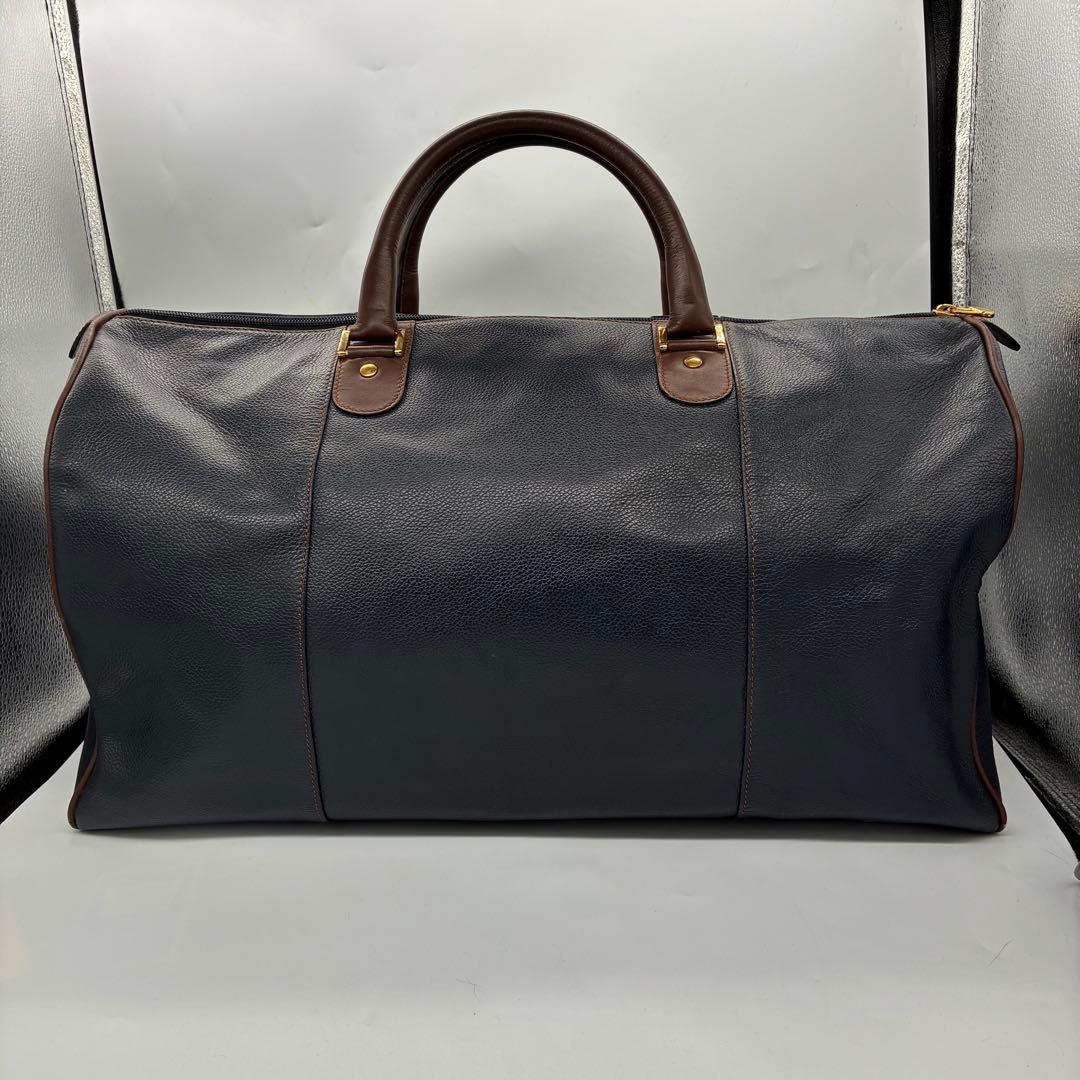 美品】ダンヒル dunhill ボストンバッグ　レザー　ネイビー　廃盤　希少