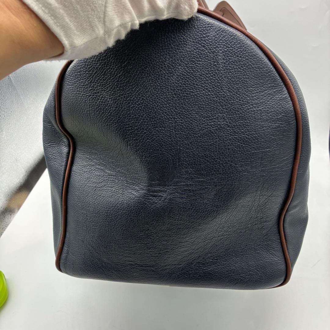 美品】ダンヒル dunhill ボストンバッグ　レザー　ネイビー　廃盤　希少