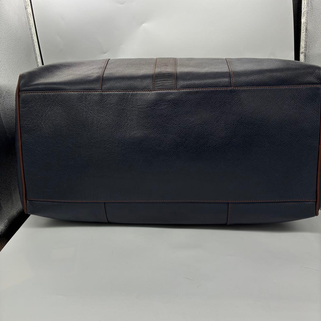 美品】ダンヒル dunhill ボストンバッグ　レザー　ネイビー　廃盤　希少