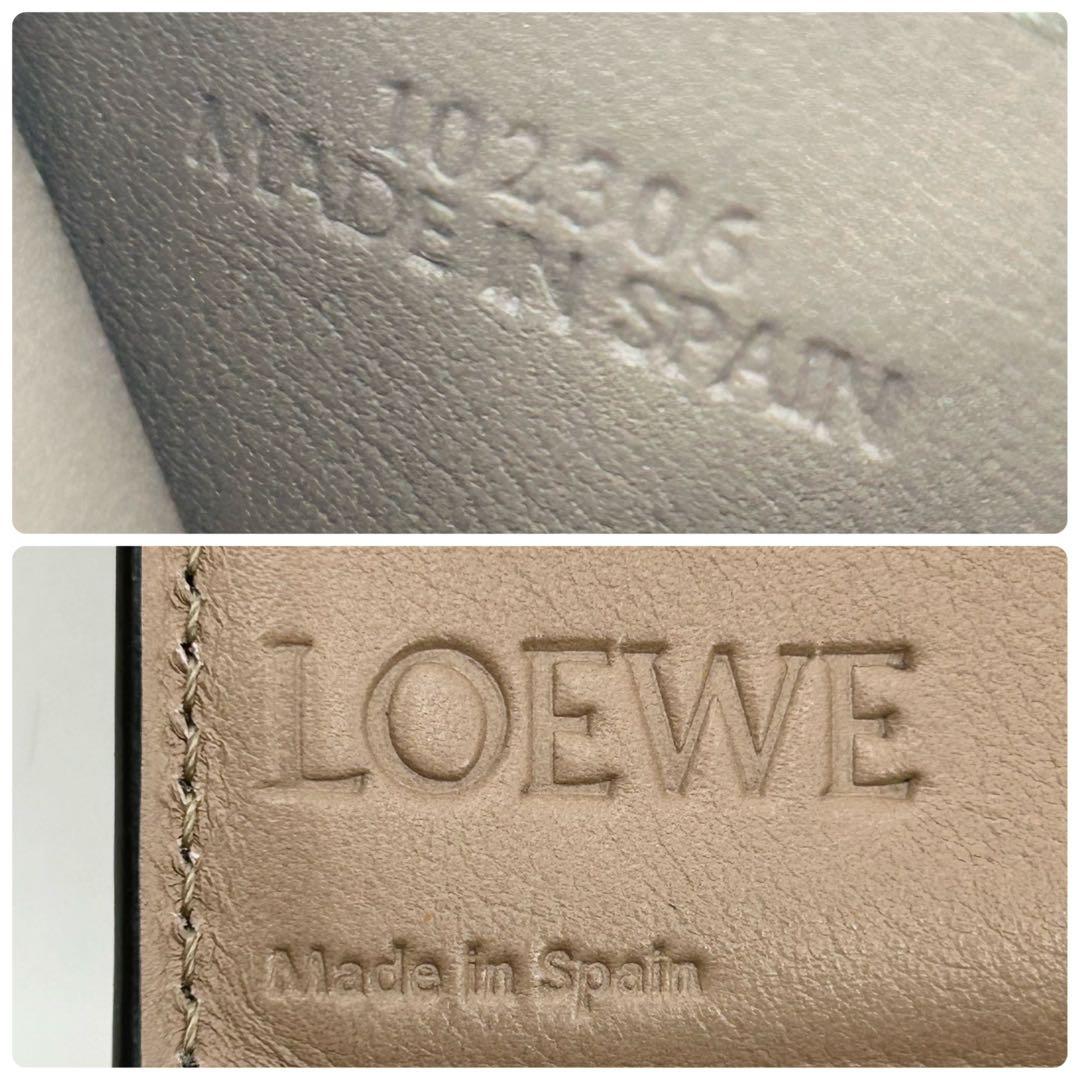 極美品✨LOEWE 折り財布 アナグラム トライフォールド レザー ベージュ
