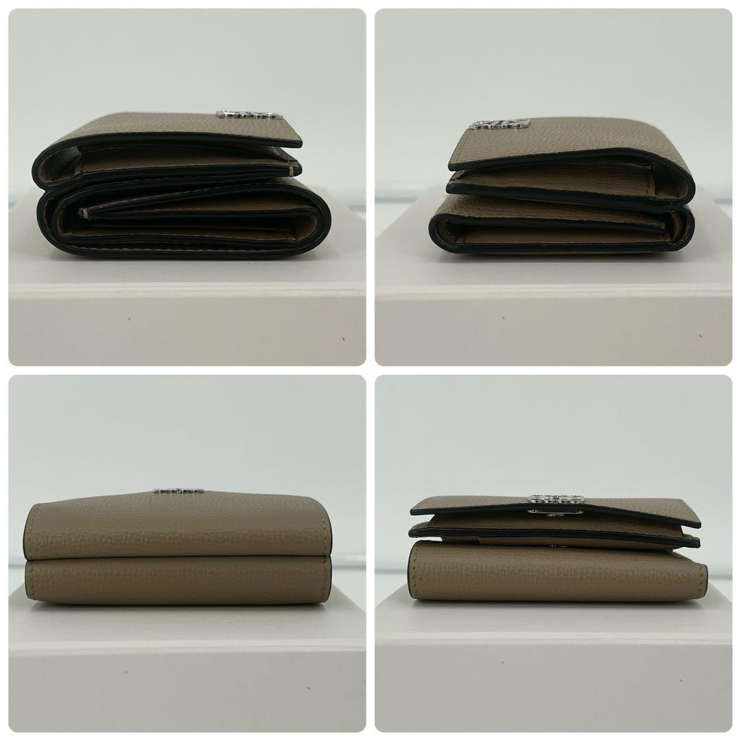 極美品✨LOEWE 折り財布 アナグラム トライフォールド レザー ベージュ