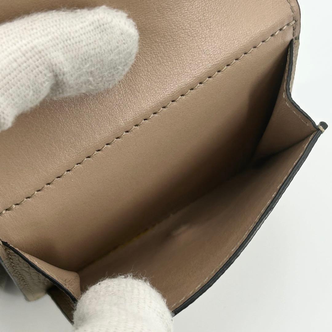 極美品✨LOEWE 折り財布 アナグラム トライフォールド レザー ベージュ