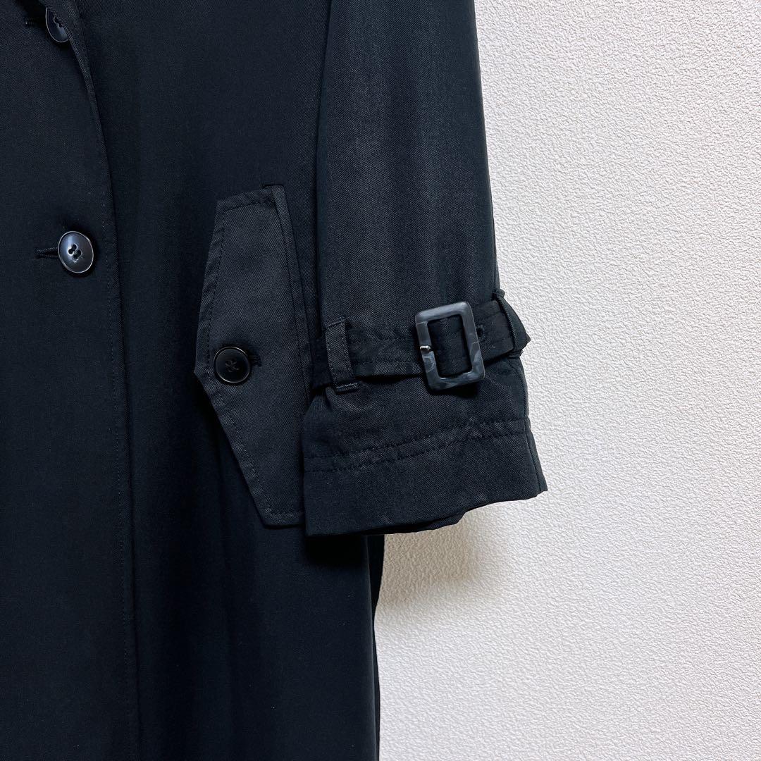 【美品】 スローブイエナ ノーカラー ニュアンス トレンチ コート ブラック