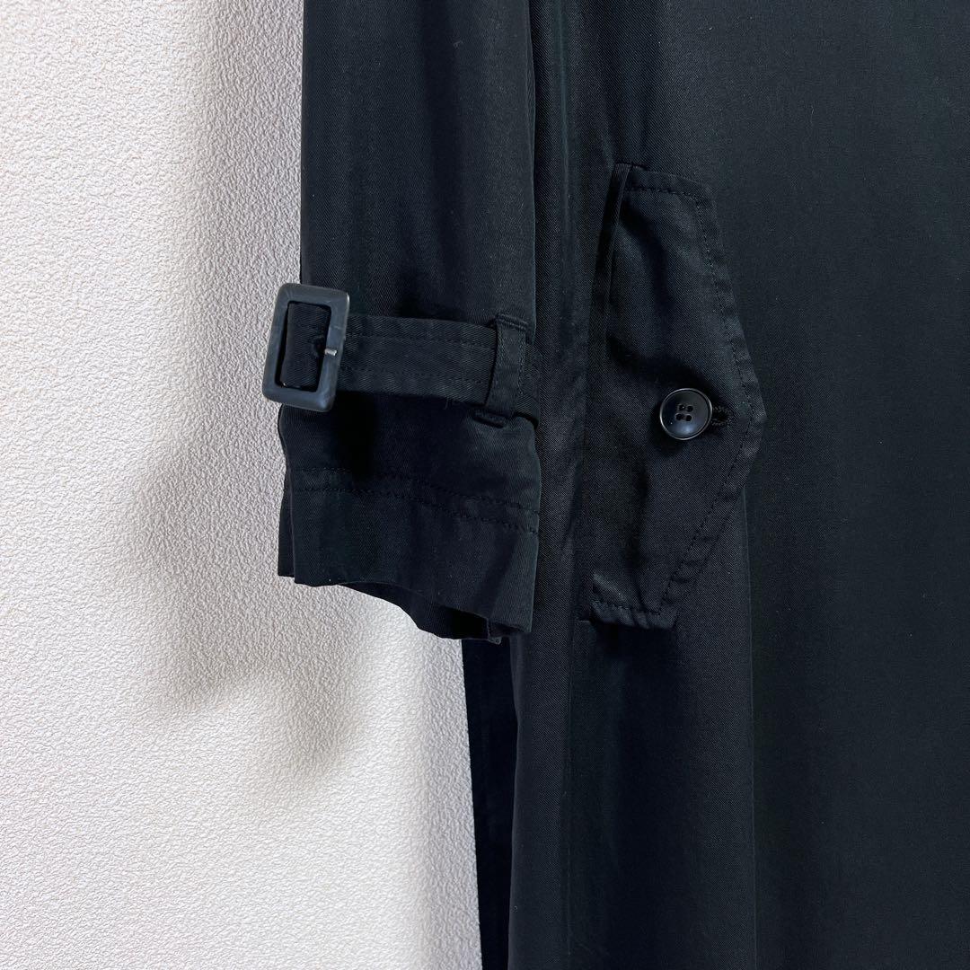 【美品】 スローブイエナ ノーカラー ニュアンス トレンチ コート ブラック