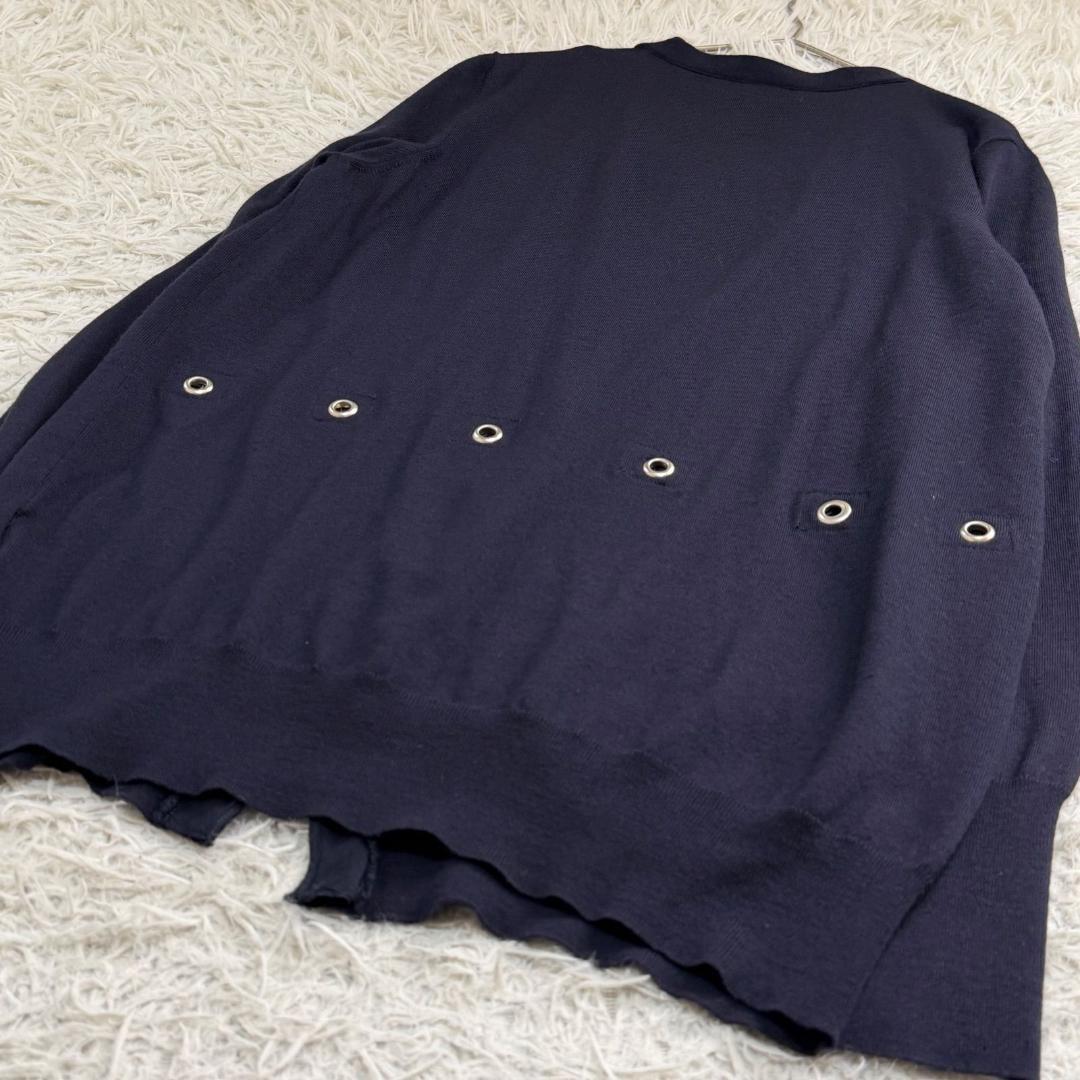 17217✨ブルネロクチネリ XXL ウール カーディガン デザイン ネイビー