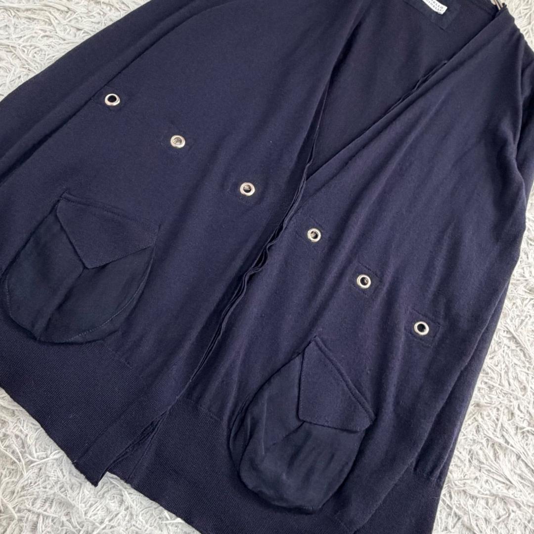 17217✨ブルネロクチネリ XXL ウール カーディガン デザイン ネイビー