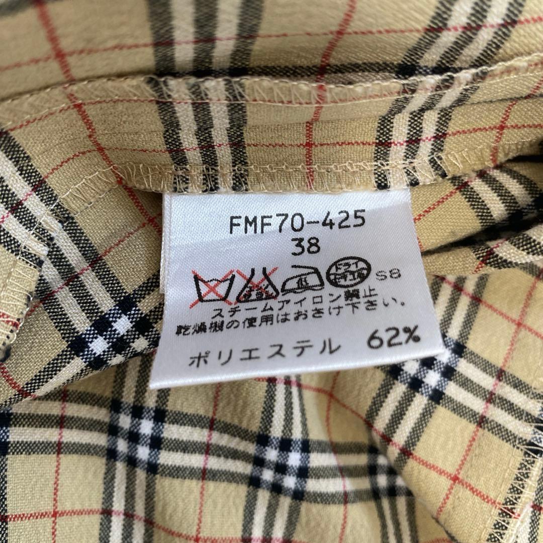 美品 バーバリーブルーレーベル ノバチェック柄ワンピース ホース刺繡 38 上品