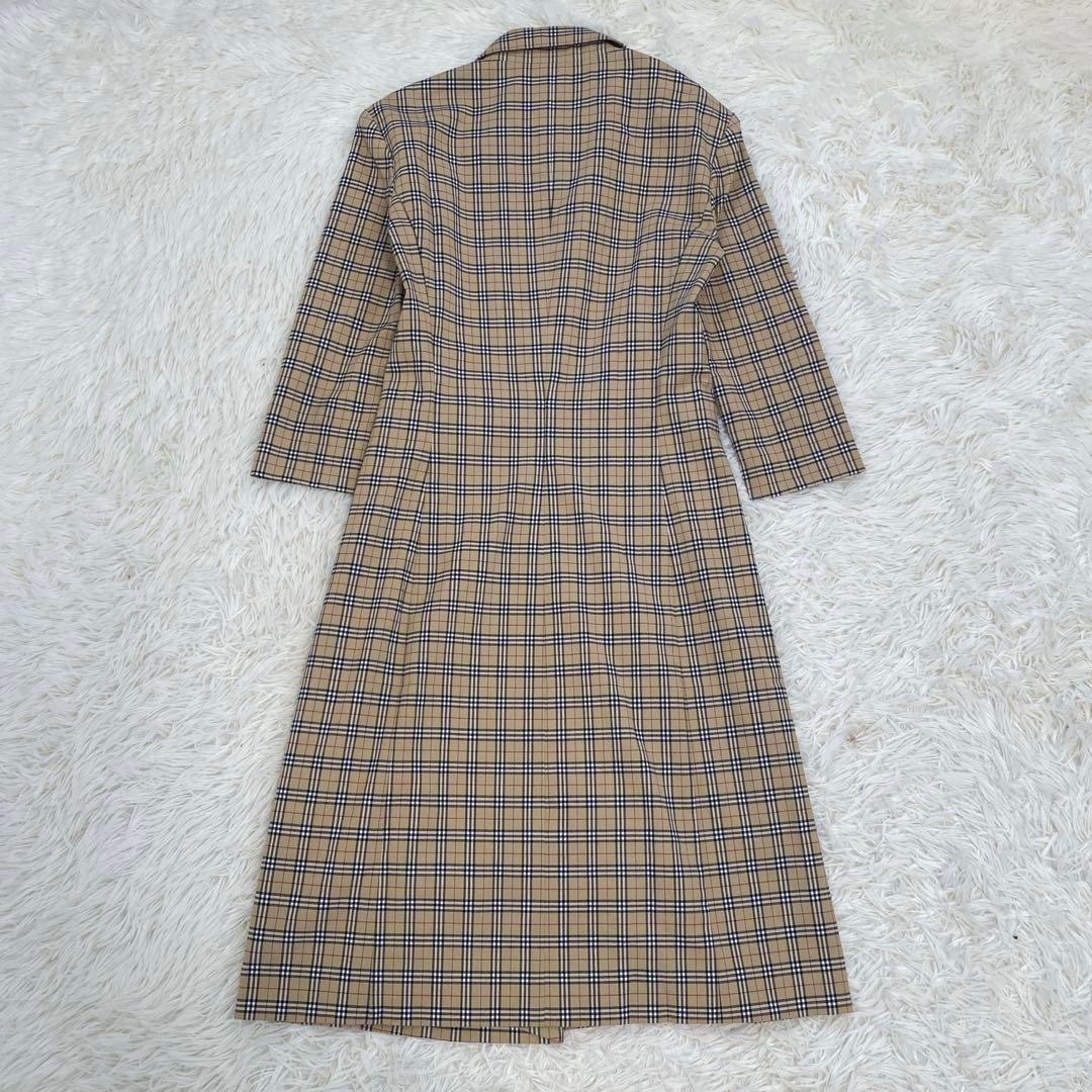 美品 バーバリーブルーレーベル ノバチェック柄ワンピース ホース刺繡 38 上品