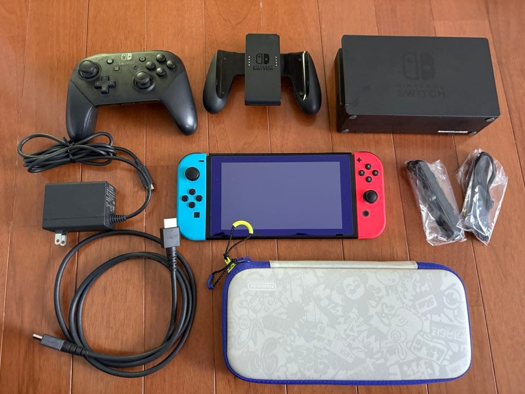 Nintendo Switch 赤/青 本体 プロコン、ケース付