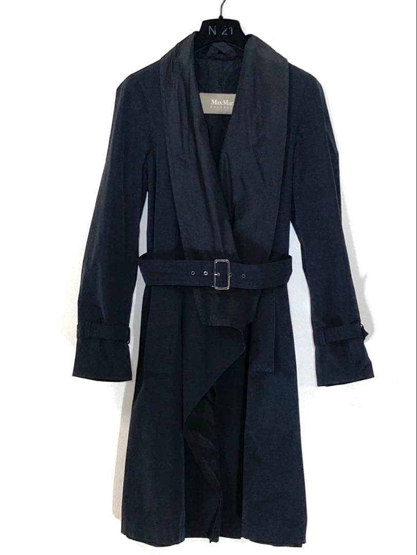 MaxMara マックスマーラ ロング　トレンチコート　黒　M コート　美品