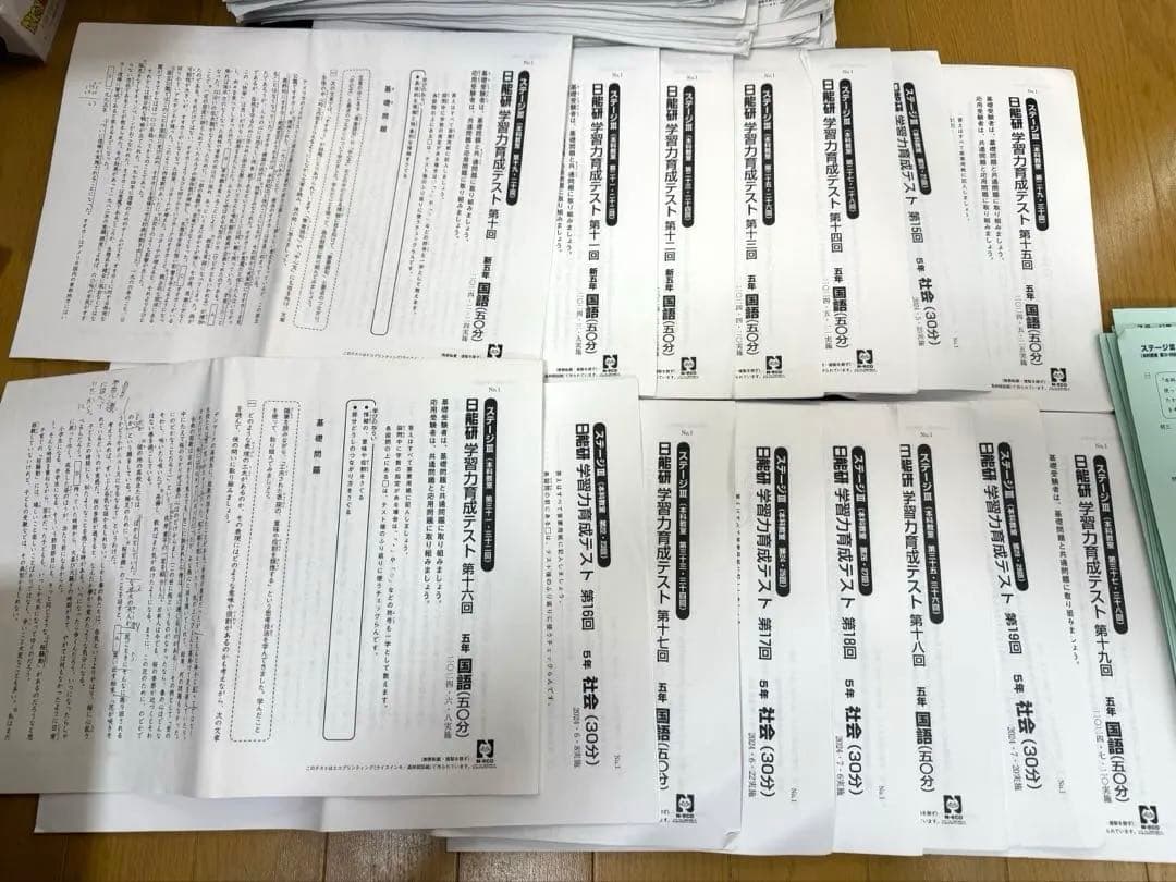 日能研　2024年 5年 前期フルセット 学習力育成テスト春期 夏期 特別テスト