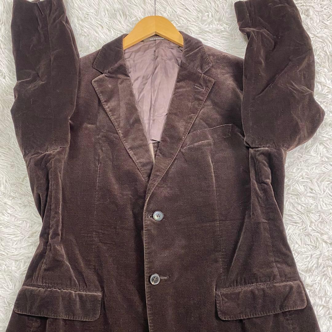 極美品✨希少2XL エルメネジルドゼニア ベロアストレッチテーラードジャケット