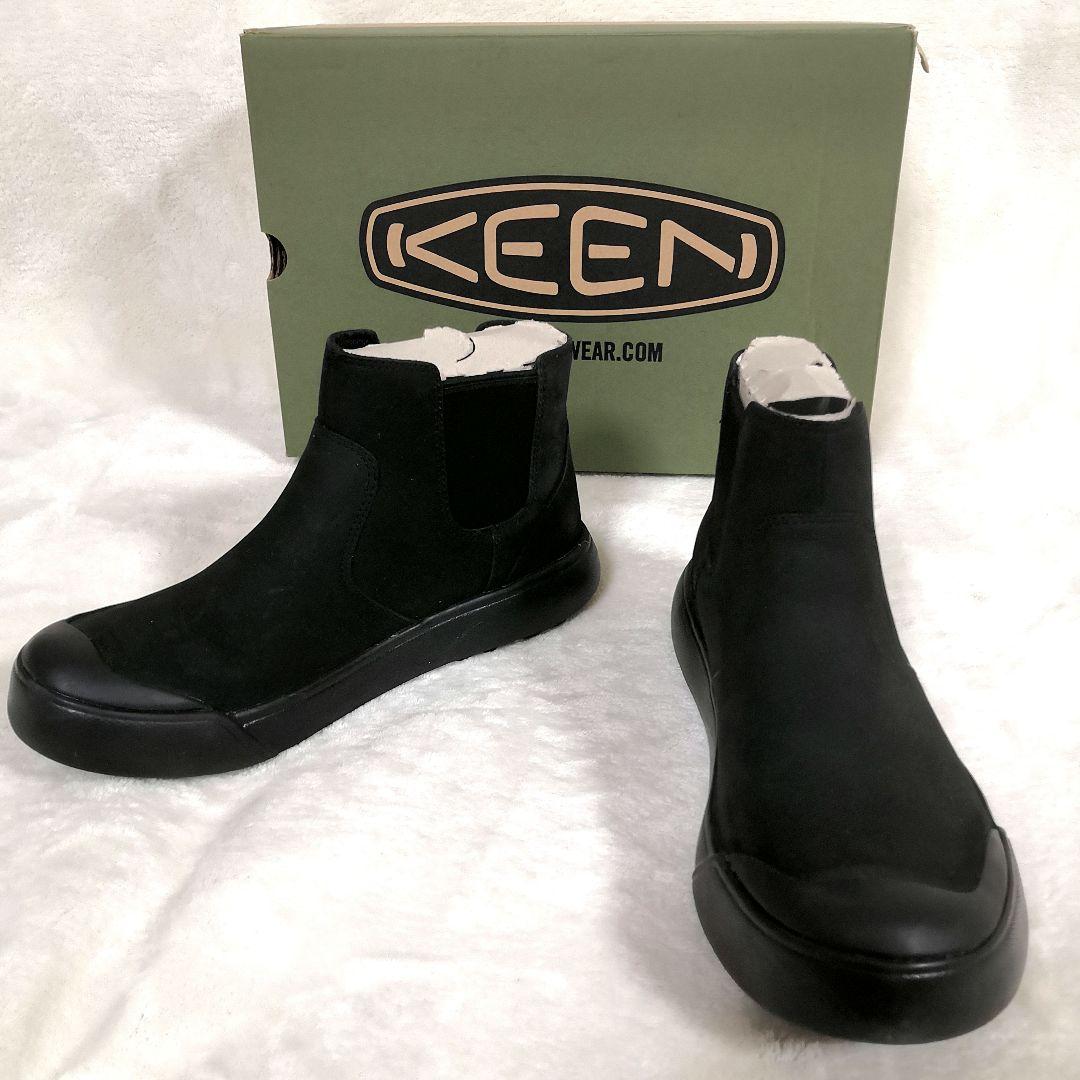 極美品 KEEN エレナ チェルシーブーツ 軽量　 防水 ブラック 22.5cm