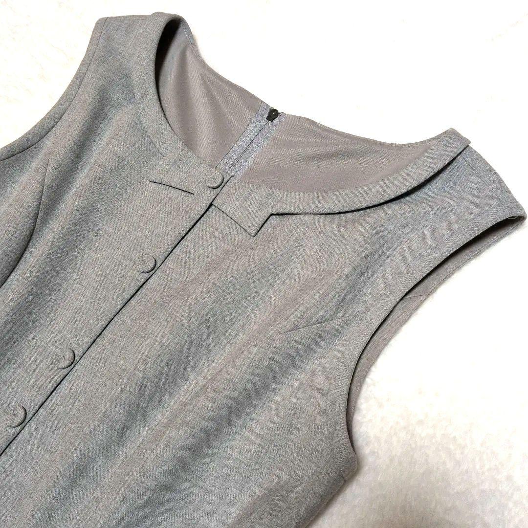 美品✨ FOXEY　タキシードフレア ワンピース　ソフィーグレー　リボン　38
