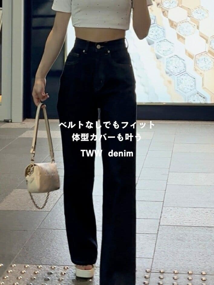 TWWデニム 2(g+c) 骨格ウェーブ xxs/s ブラック