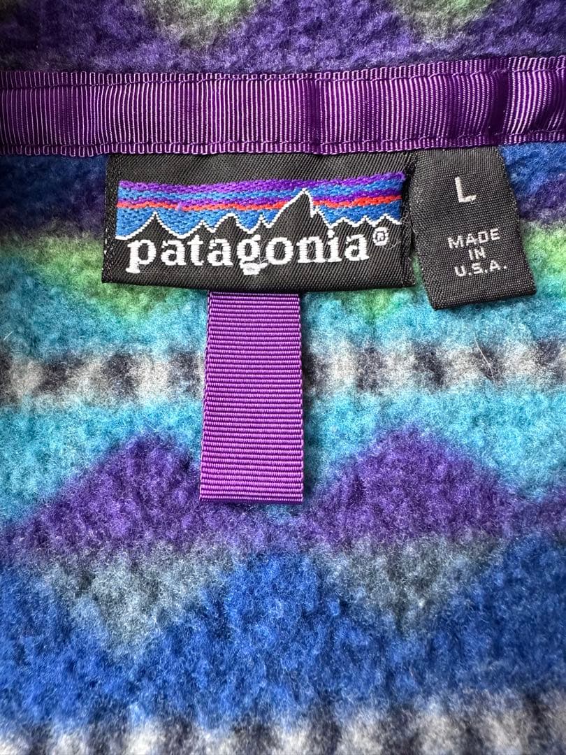 patagonia 90s パタゴニア 総柄 スナップT USA製 L ダイヤ