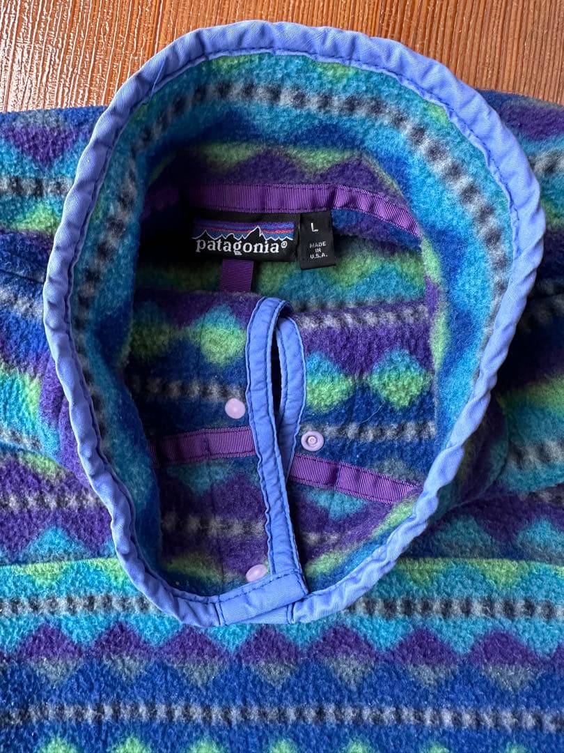 patagonia 90s パタゴニア 総柄 スナップT USA製 L ダイヤ