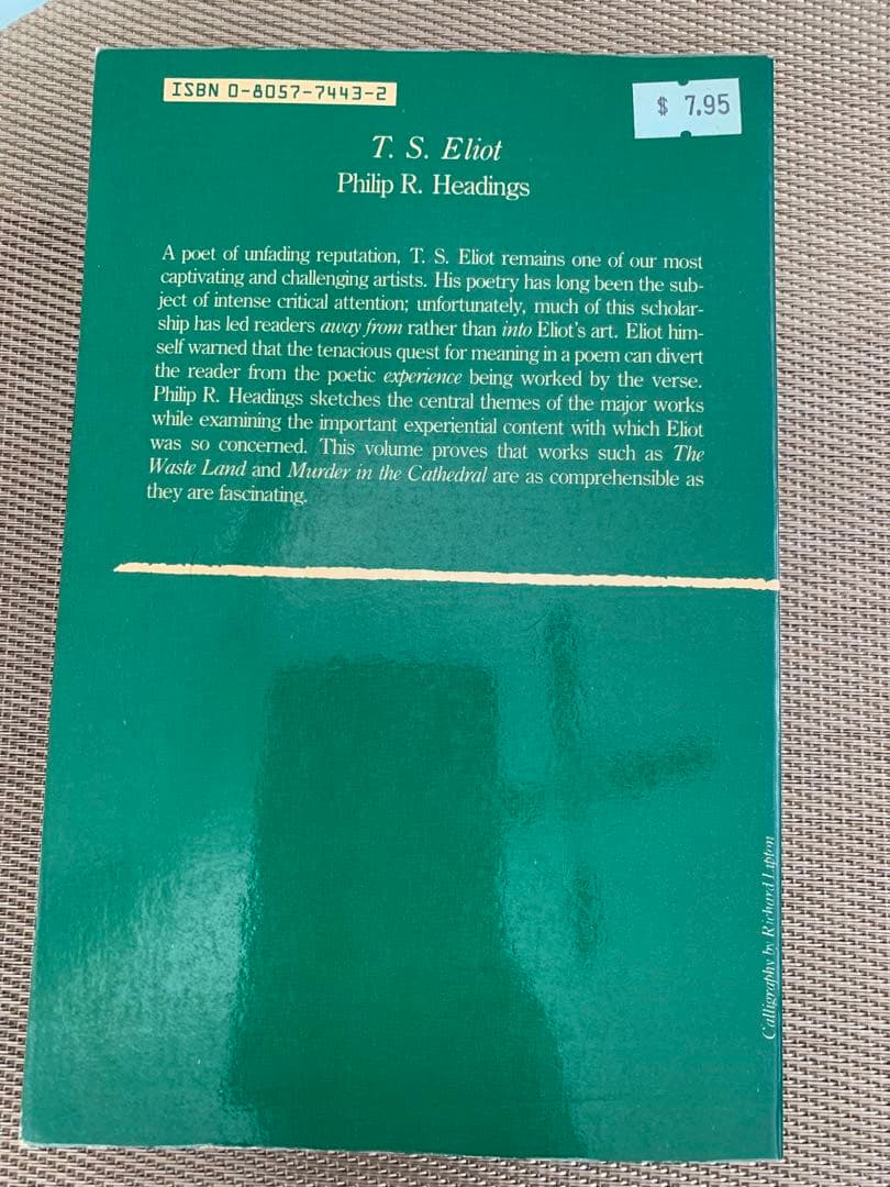 希少　T.S. Eliot Philip R. Headings