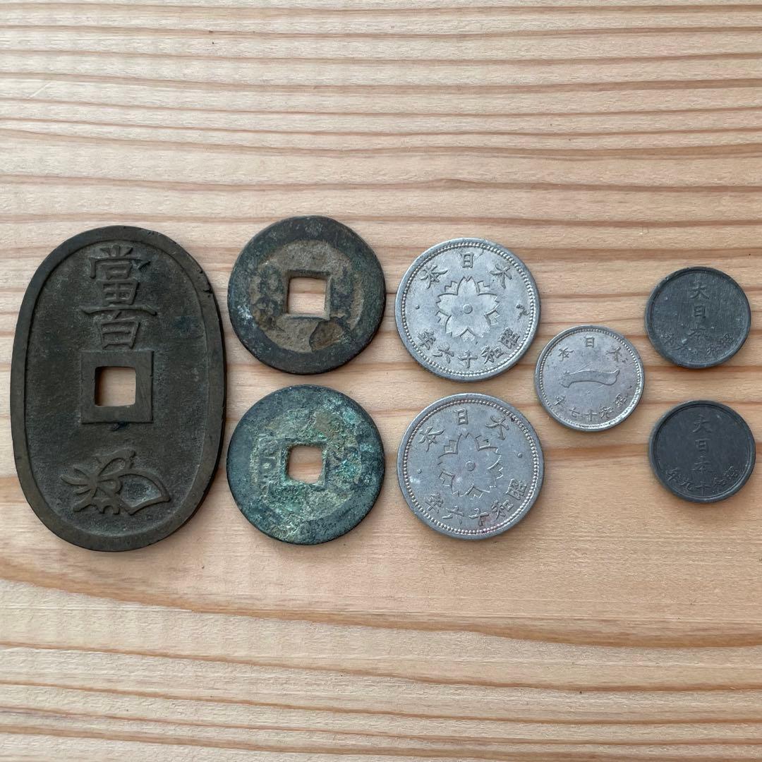 古銭セット 8枚 天保通宝 道光通宝 通行銭 十銭 一銭 古貨幣 コレクション