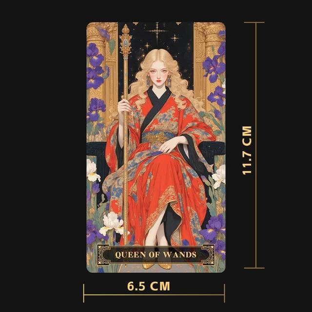 【正規品タロットカード】PVC製✨美麗アート✨美紫花とゴールドのデッキ 通常版