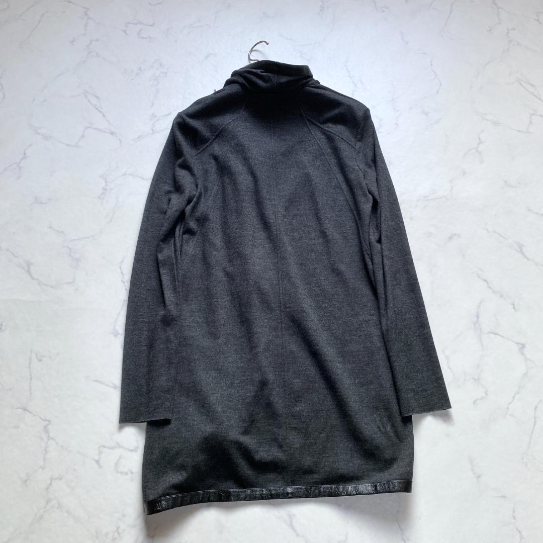 美品✨ヘルムートラング レザーパイピング ドレープ カーディガン XS