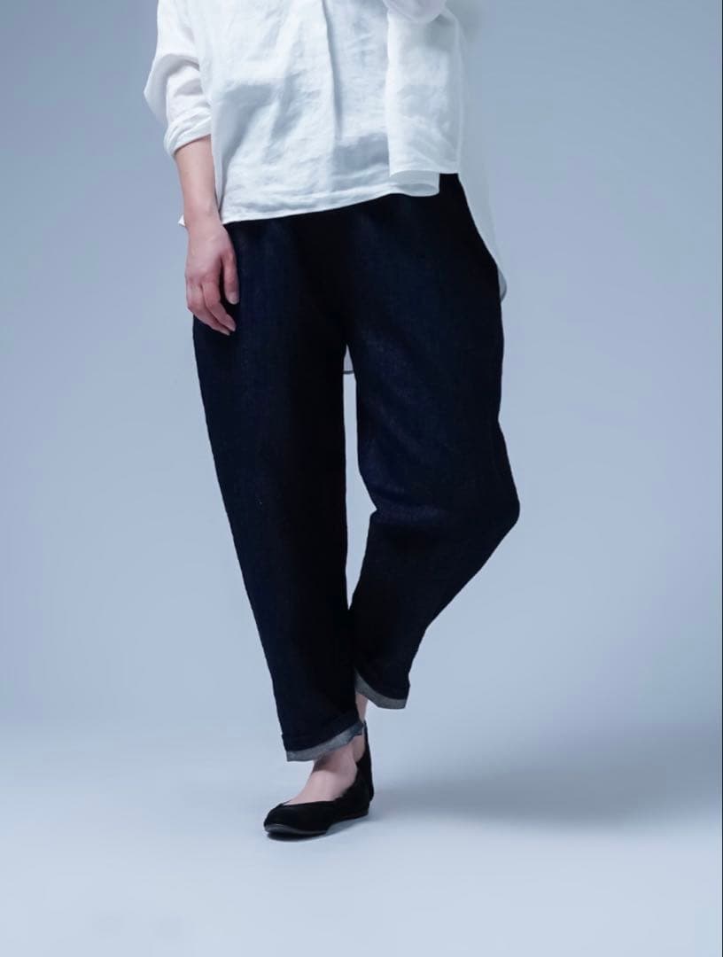 美品　wafu. リネン デニムパンツ　コットン
