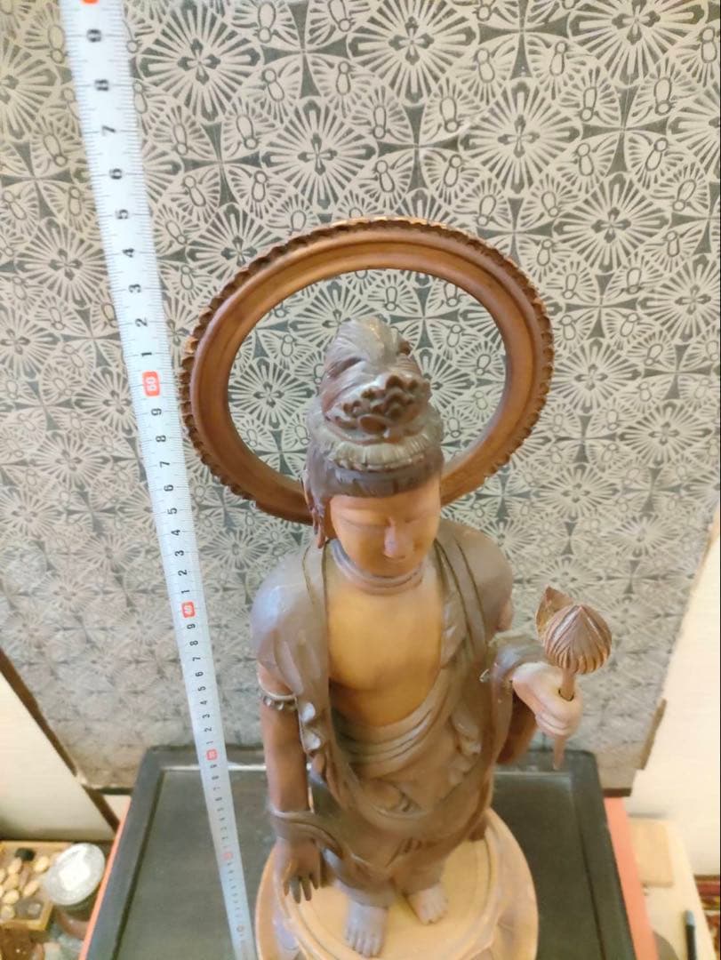 木彫り観音様 和彫 昭和レトロ 高さ53㎝