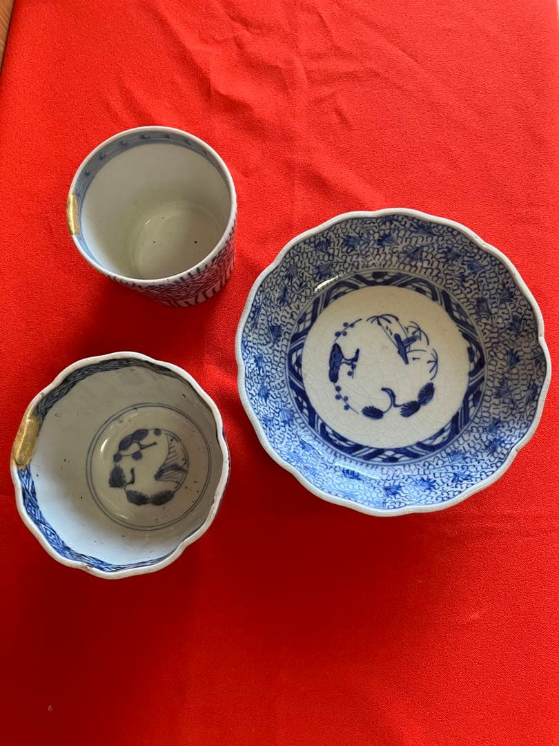 古伊万里江戸時代セット 　幕末期（蛇の目高台）