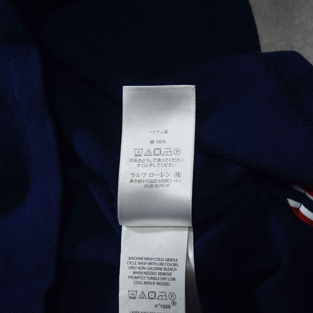 POLO RALPH LAUREN ビッグポニー 半袖ポロシャツ USA国旗 紺