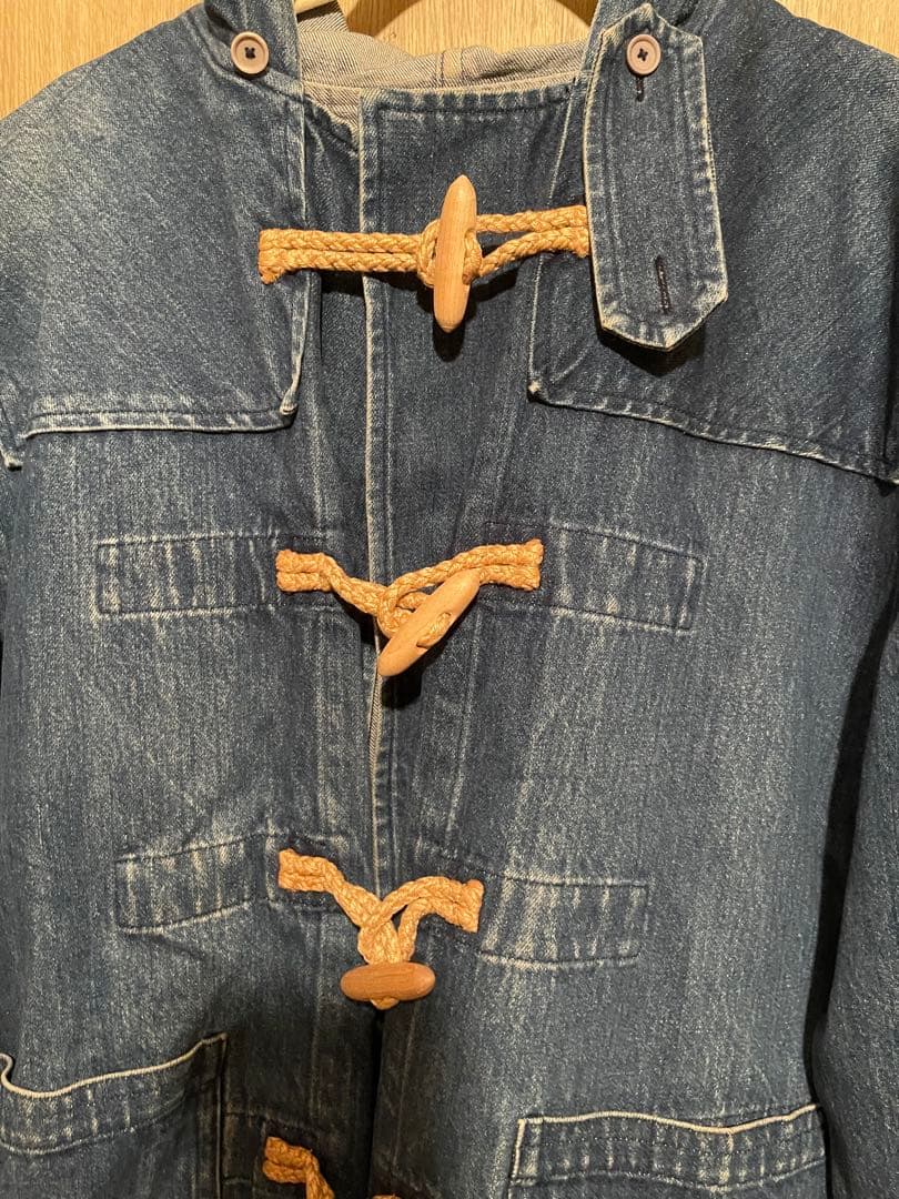 【名品】90年代 古着 ラルフローレン デニムダッフルジャケット ポロ M