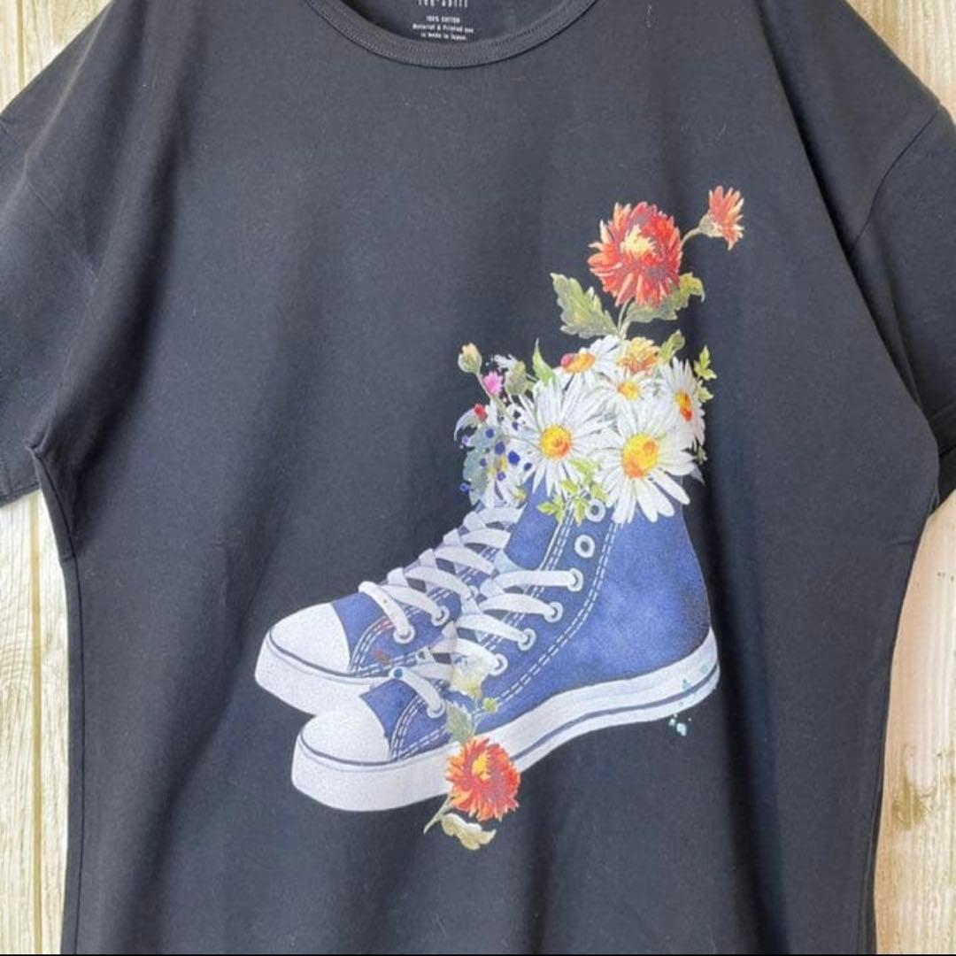 rehacer レアセル Flower Shoes Tシャツ Lサイズ 日本製