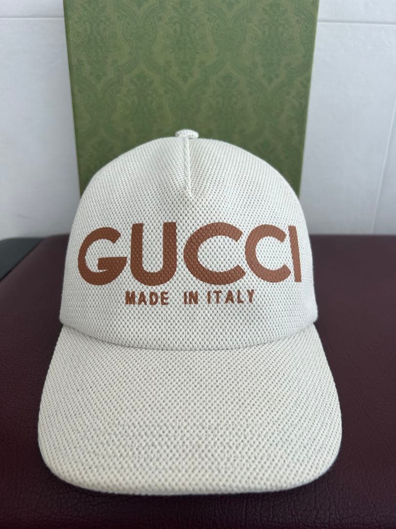 GUCCI ベースボールキャップ アイボリー XL