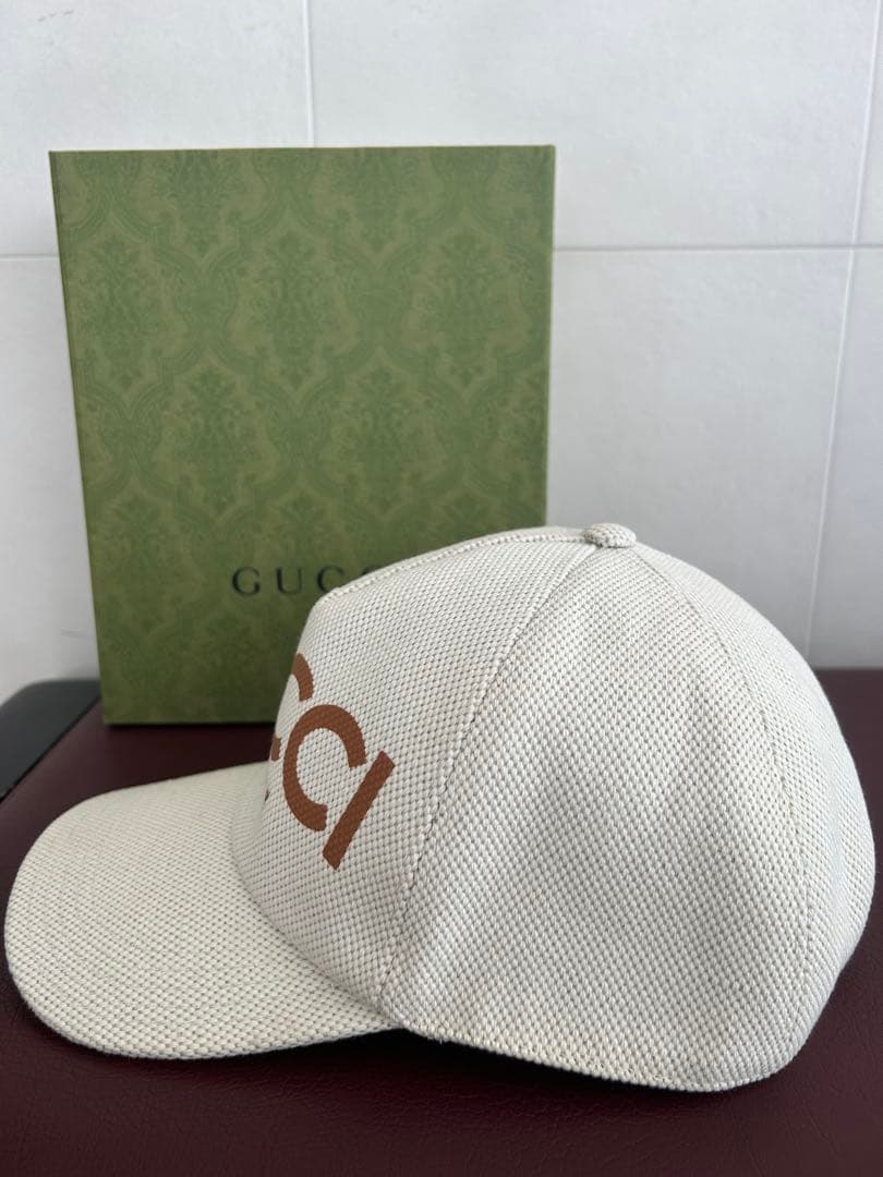 GUCCI ベースボールキャップ アイボリー XL