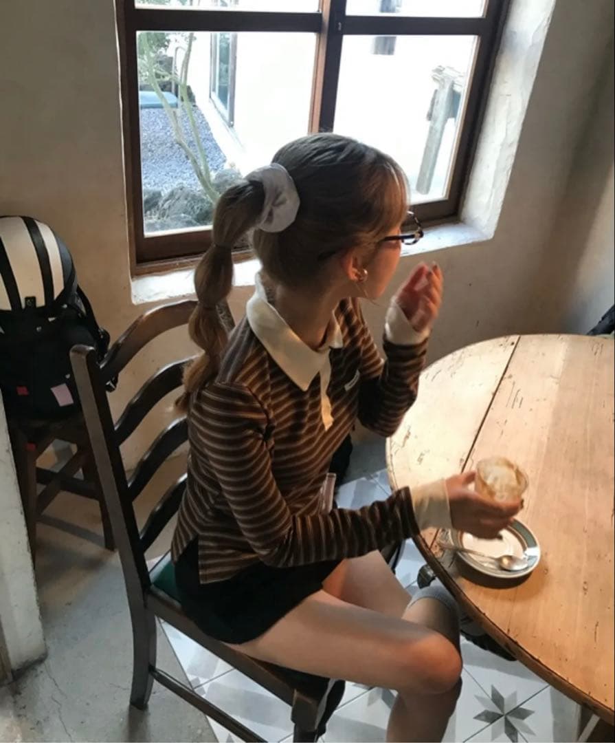 トップス CRANK Multi-stripe polo shirt_brown