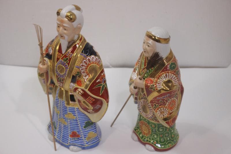 ◆九谷焼　大きめな高砂人形　夫婦円満　縁起物　工芸品