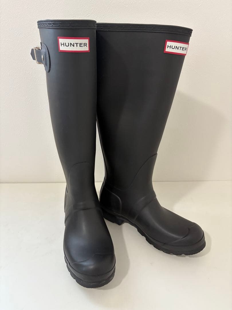 【美品！】HUNTER ロングブーツ レインブーツブラック 23cm