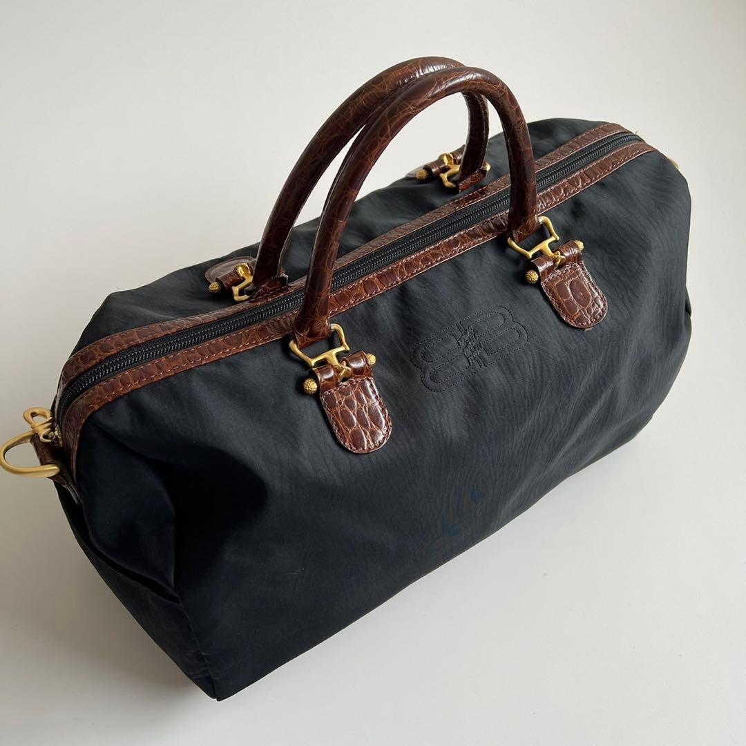 バッグ BALENCIAGA BB CROCO MINI BOSTON BAG