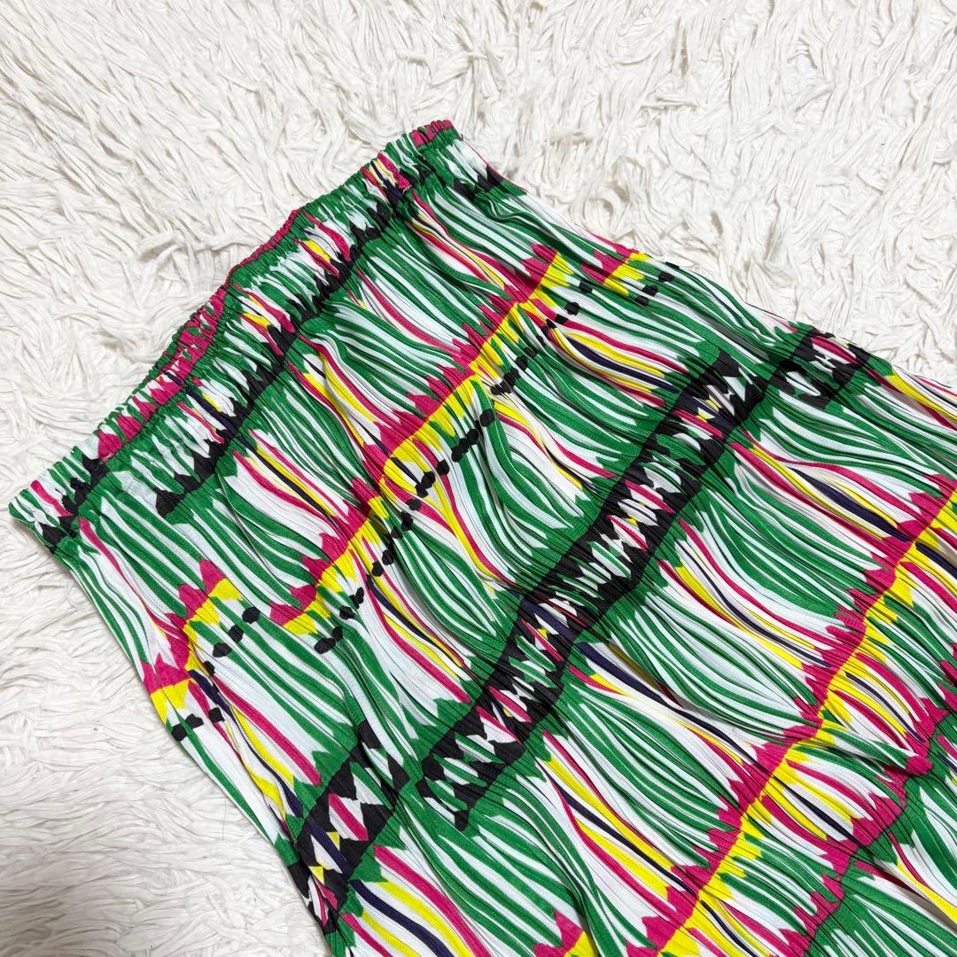 大きいサイズ✨美品 PLEATS PLEASE ロングスカート 伸縮性 2XL