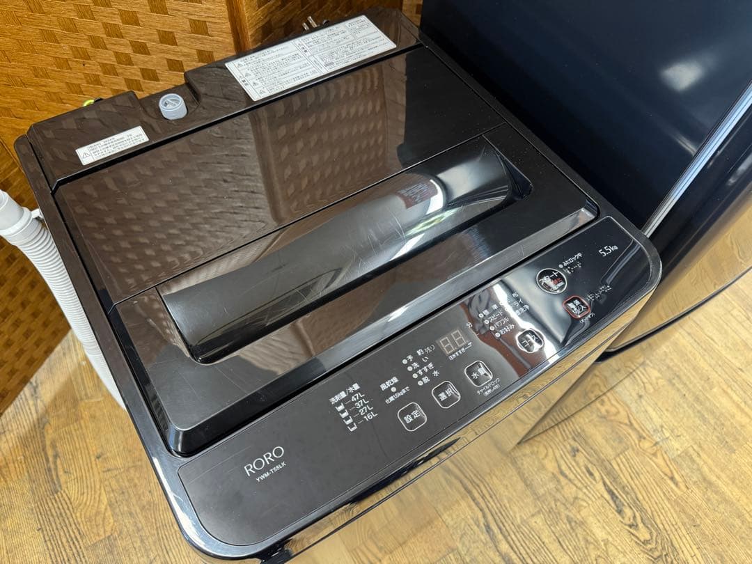 J007 一人暮らし家電セット　冷蔵庫　洗濯機　黒色セット　保証付き