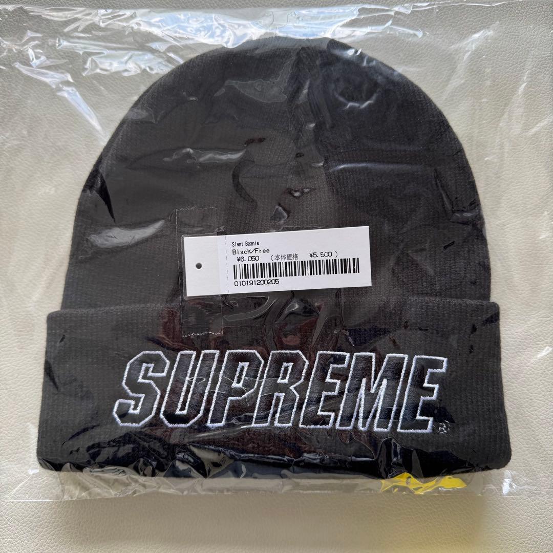 Supreme Slant Beanie ビーニー　ブラック　ニット帽　帽子