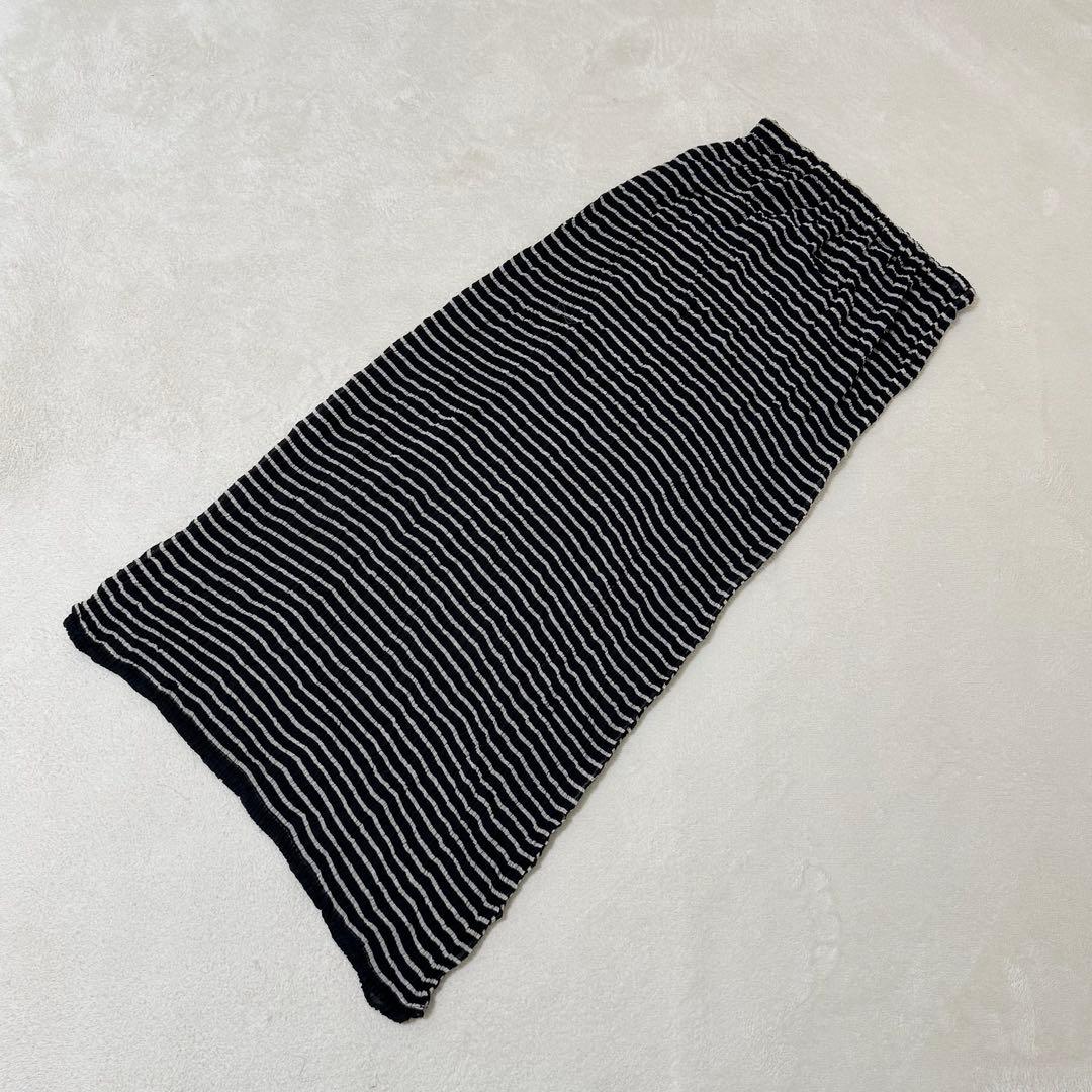 ISSEY MIYAKE プリーツ　ロングスカート　リバーシブル　ブラック