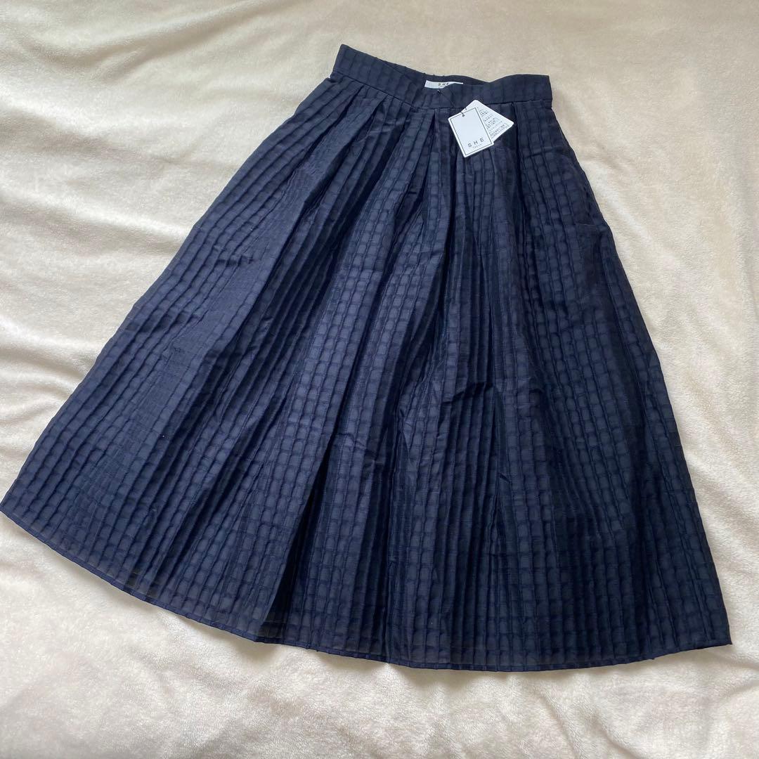 新品 SHE Tokyo シートーキョー Anna waffle navy 36
