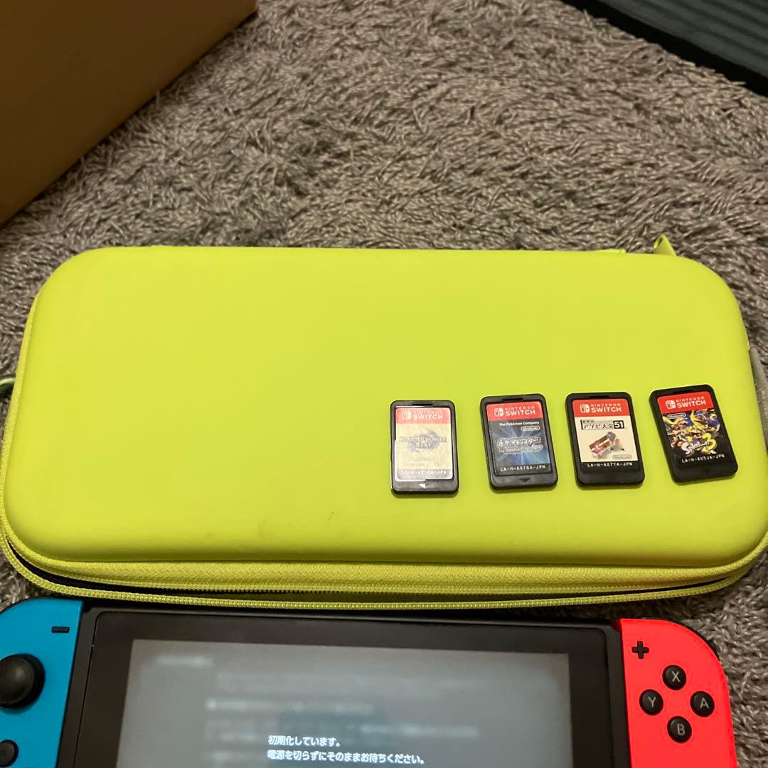 Switch 本体 青・赤　新型　スプラトゥーン　アソビ大全　ポケモン　モンハン
