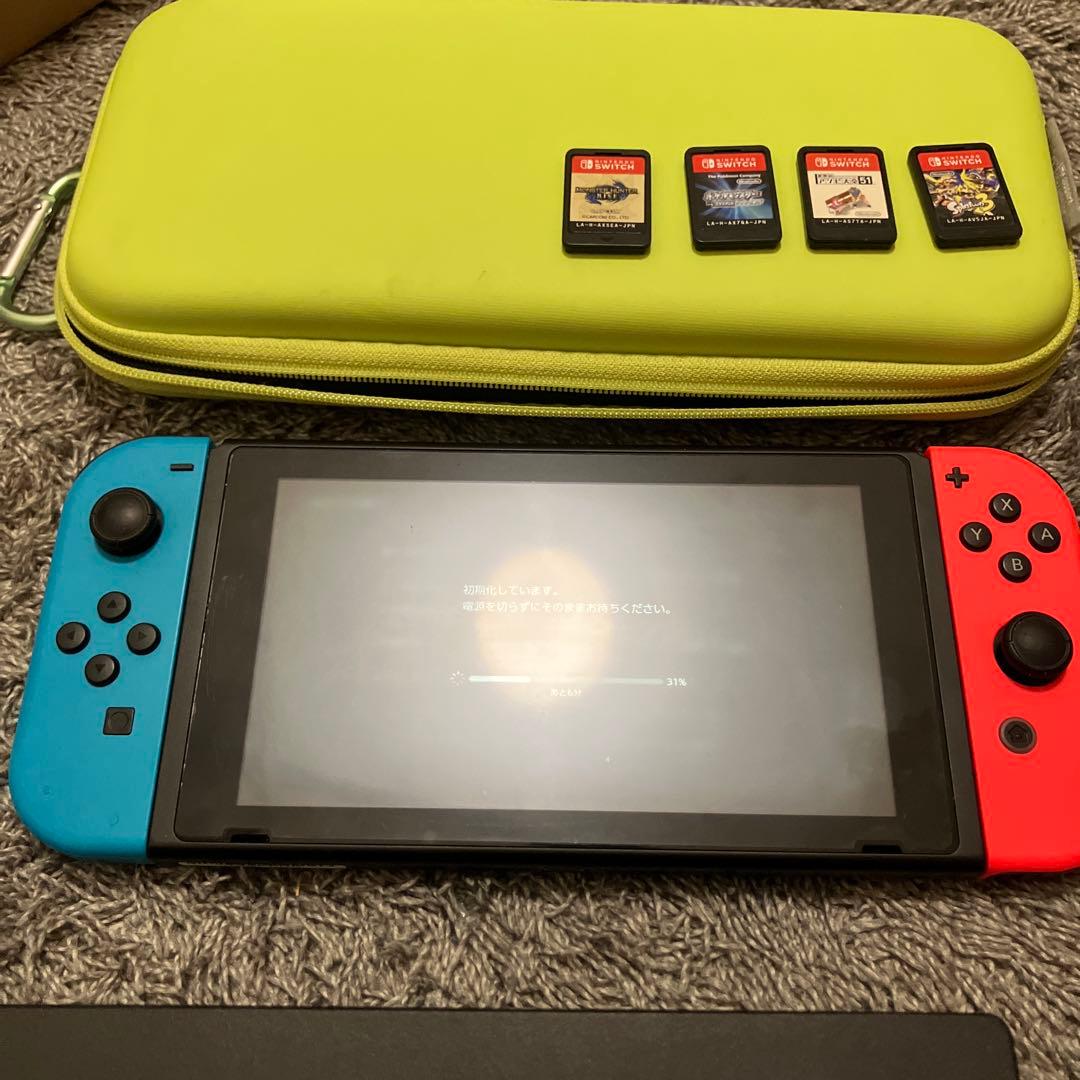 Switch 本体 青・赤　新型　スプラトゥーン　アソビ大全　ポケモン　モンハン