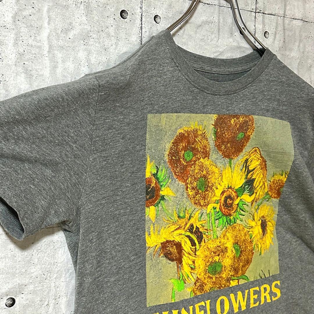 古着 90s Tシャツ ひまわり サンフラワー L ヴィンテージ アート 激レア
